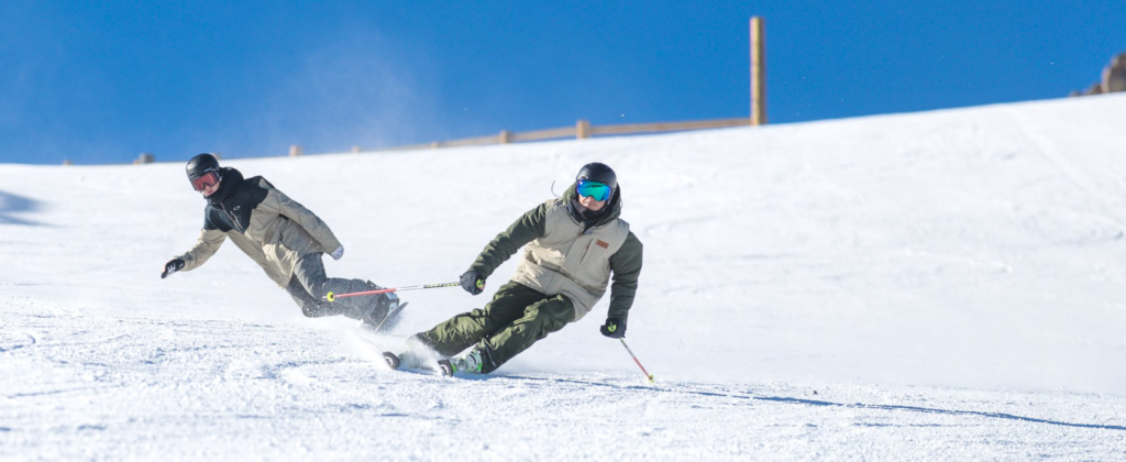 snowboarder skiier